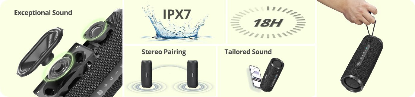 Loa Bluetooth Tronsmart Mirtune C3 Plus – Chống Nước IPX7, Âm Thanh 30W, Pin 18 Giờ 36 Loa Bluetooth Tronsmart Mirtune C3 Plus – Chống Nước IPX7, Âm Thanh 30W, Pin 18 Giờ