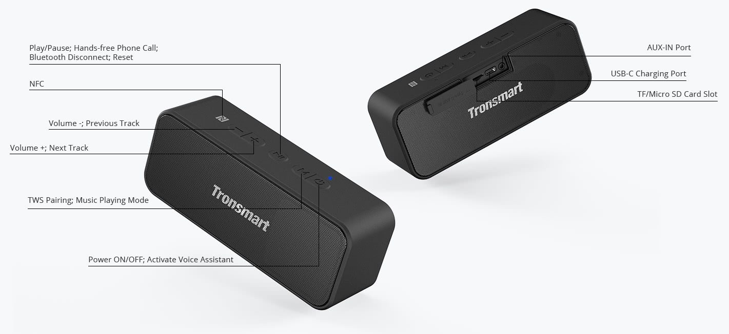 Loa Bluetooth Tronsmart Element T2 Plus – Hoàn Hảo Cho Cuộc Sống Năng Động