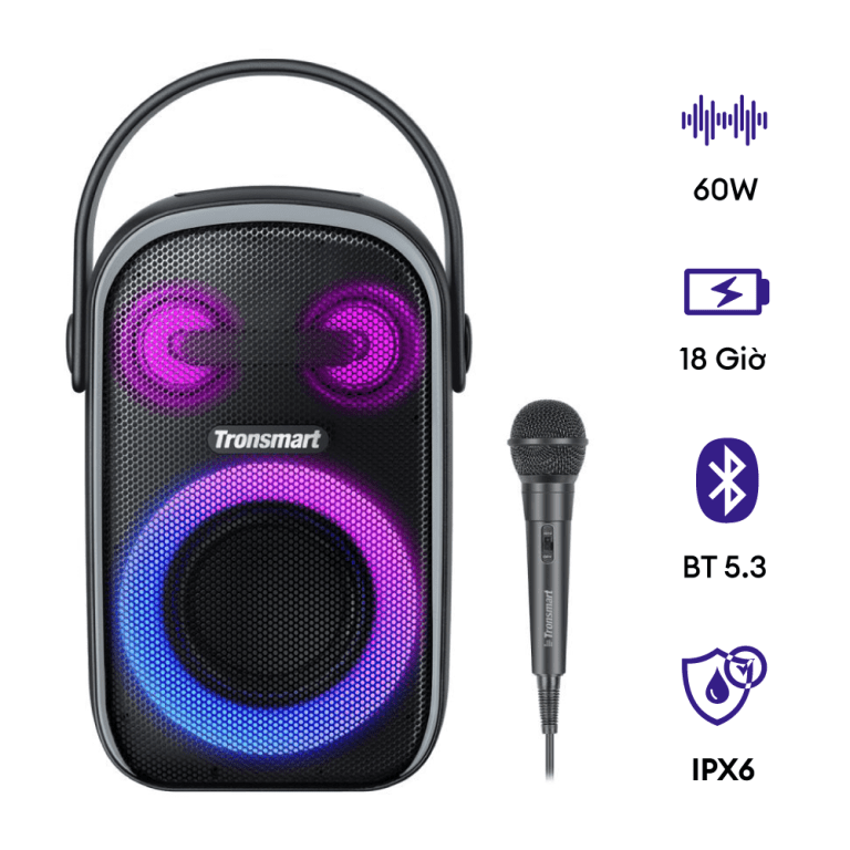 Loa Bluetooth 5.3 chống nước Tronsmart HALO 110, màu đen, công suất 60W-like new